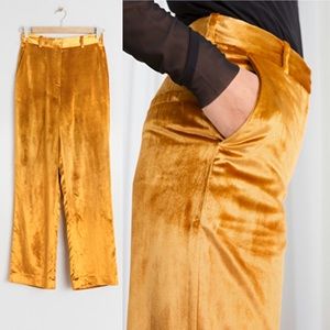 & Other Stories Gold Velvet Pants